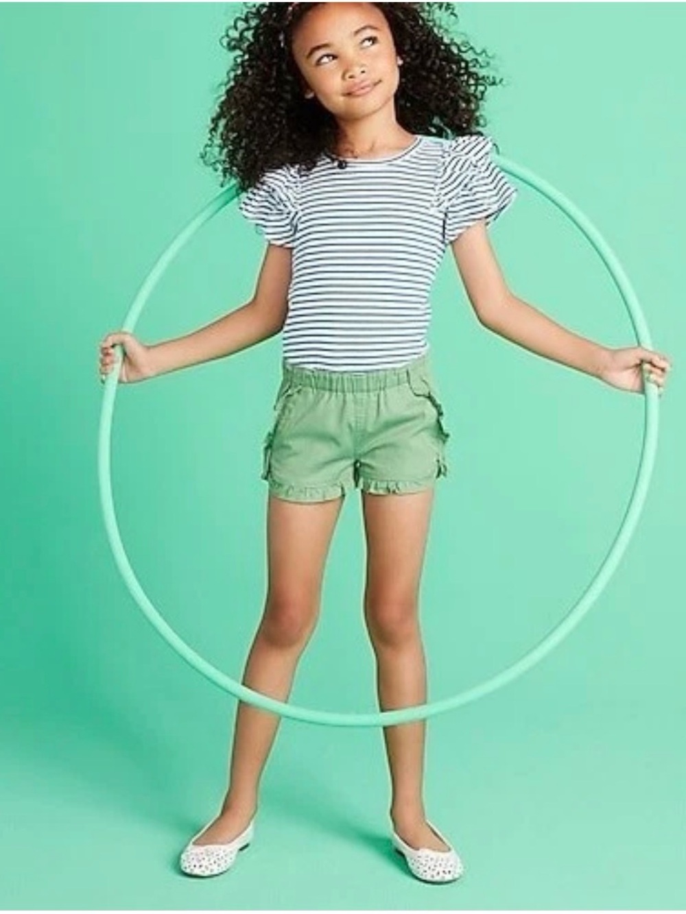Crewcuts Girls Ruffle Pull-on Chino Shorts